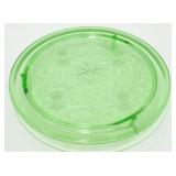 * Green Depression Glass Footed Sunflower Cake