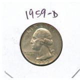 1959-D Washington Silver Quarter