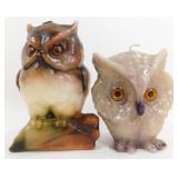 2 Vintage Owl Candles