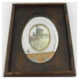 * Antique Wood Framed Mirror - 17' x 13'