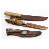 3 Fixed Blade Knives: Edge Brand Solingen,