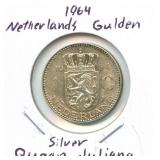 1964 Netherlands Silver Gulden - Queen Juliana