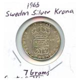 1965 Sweden Silver Krona - Gustav VI