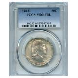 1948-D Franklin Silver Half Dollar - PCGS MS 64,