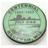 1953 Necedah, WI, Centennial Button