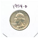 1954-D Washington Silver Quarter