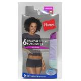 New 6 Pack of Hanes Comfort Flex Fit Boyshorts,