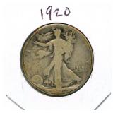 1920 Walking Liberty Silver Half Dollar