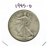 1945-D Walking Liberty Silver Half Dollar