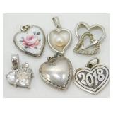 Group of 6 Sterling Silver Charms - 9.68 grams
