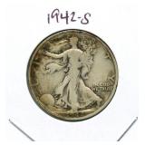 1942-S Walking Liberty Silver Half Dollar