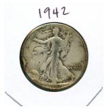 1942 Walking Liberty Silver Half Dollar