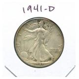 1941-D Walking Liberty Silver Half Dollar