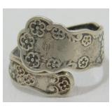 Vintage Sterling Silver L Vernon Spoon Ring -