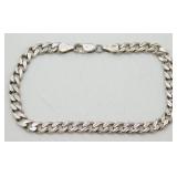 Vintage Sterling Silver Flat Cuban Link Bracelet