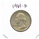 1961-D Washington Silver Quarter