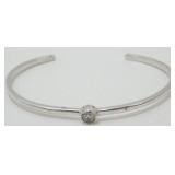 Sterling Silver CZ Cuff Bracelet - 7ï¿½, 8.60 grams