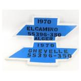 * Two Vintage Wood, Handmade Chevrolet Car Signs