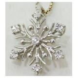 14k & Sterling Silver Snowflake Necklace - 18ï¿½,
