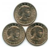 Group of (3) 1979 Susan B. Anthony Dollars