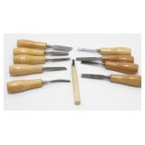 Wood Carving Tools - Total of Ten Tools