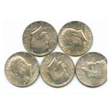 (5) 1967 Kennedy Silver Half Dollars - 40% Silver