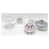 * Group of Crystal Pieces including 2 Clocks and