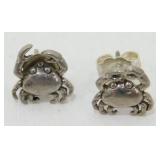 Vintage Sterling Silver Crab Post Earrings - 1.00