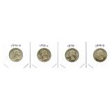 (4) Washington Silver Quarter: 1953-D, 1953-S,