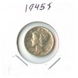 1945-S Mercury Silver Dime