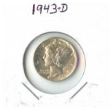 1943-D Mercury Silver Dime