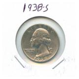 1938-S Washington Silver Quarter