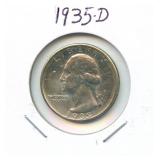1935-D Washington Silver Quarter