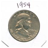 1954 Franklin Silver Half Dollar