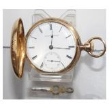 Elgin 14k Gold Key Wind Pocket Watch G.M Wheeler