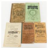5 Antique 1865-90 School and Memo Booklets