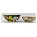* 2 Vintage Chinese Cloisonnï¿½ Bowls - Heavy