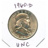 1960-D Uncirculated Franklin Silver Half Dollar