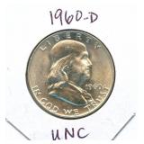 1960-D Uncirculated Franklin Silver Half Dollar