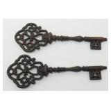 2 Vintage Over-Sized Cast Iron Decorative