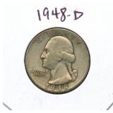 1948-D Washington Silver Quarter