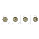 (4) Washington Silver Quarter: 1940-S, 1941,