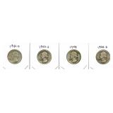 (4) Washington Silver Quarter: 1943-D, 1943-S,