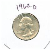 1963-D Washington Silver Quarter