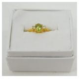 Sterling Silver Peridot Ring - Size 8