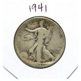 1941 Walking Liberty Silver Half Dollar