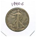 1940-S Walking Liberty Silver Half Dollar