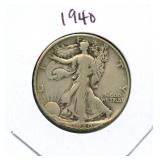 1940 Walking Liberty Silver Half Dollar