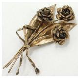 Sterling 3-Flower Pin by Coro