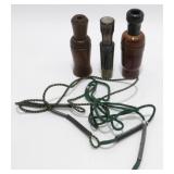 3 Duck Calls & Lanyard Call Holder - 2 Walnut and